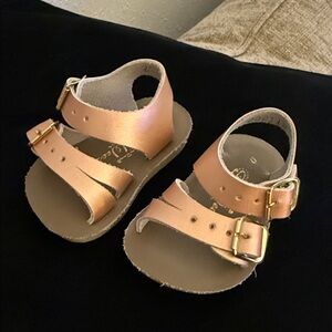 Rose Gold Kids Sandals with Buckle Straps